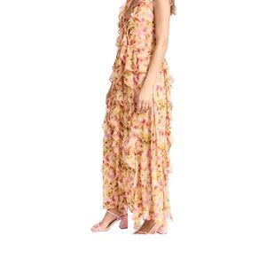 Misa Los Angeles Floral Maxi Dress - Pink and Yellow